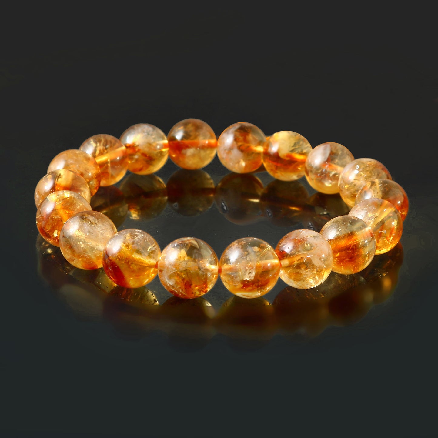 Natural unheated Citrine bead bracelet for women, natural yellow bracelet