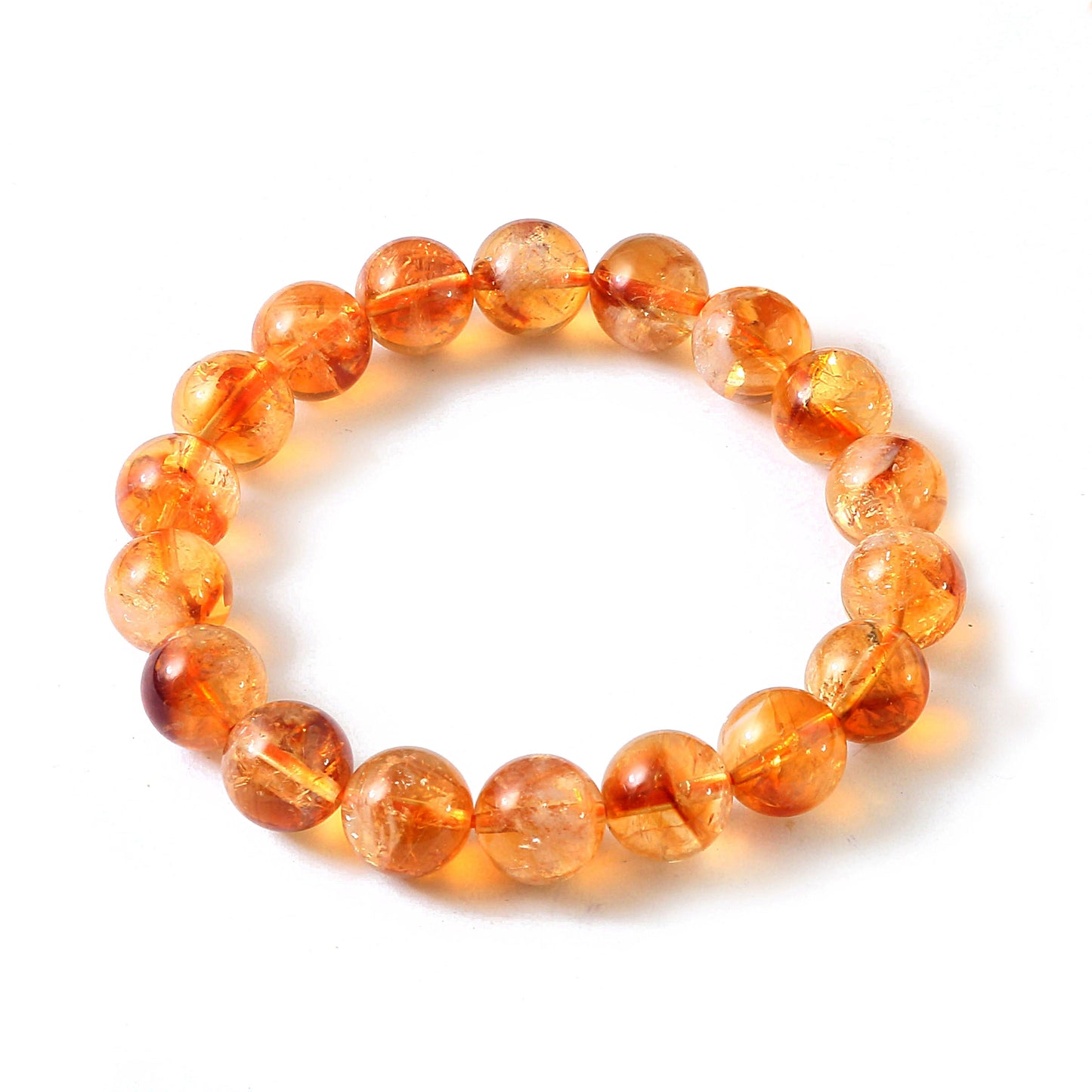 Natural unheated Citrine bead bracelet for women, natural yellow bracelet