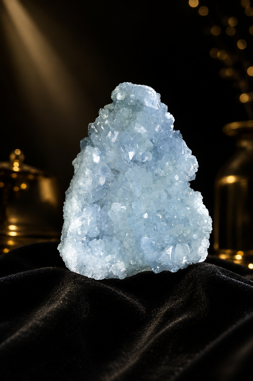 820 Gram Natural Celestite Cluster – Premium Sky Blue Crystal for Peace & Spiritual Healing | Crystal Empire Siri