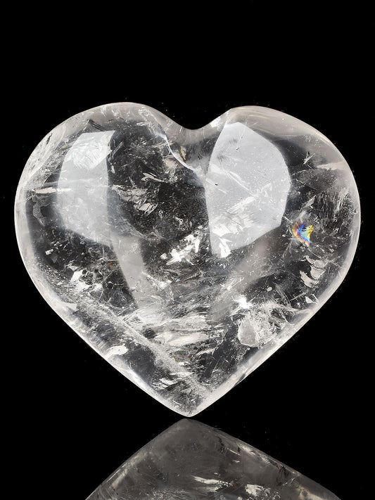 Clear Crystal Quartz Heart Gemstone