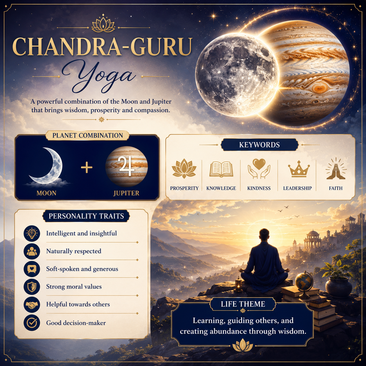 Chandra-Guru Yoga Crystal Bracelets Balance Emotions • Expand Wisdom • Attract Prosperity