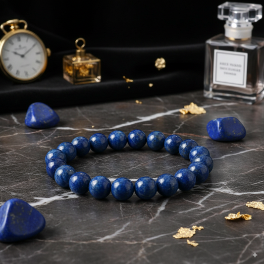 Genuine Lapis Lazuli Bracelets for Men & Women, 8mm Natural Stone Beads
