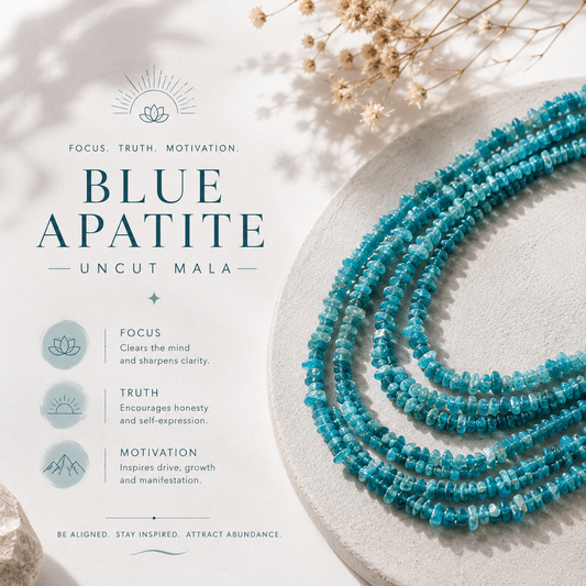 Blue Apatite Uncut Mala