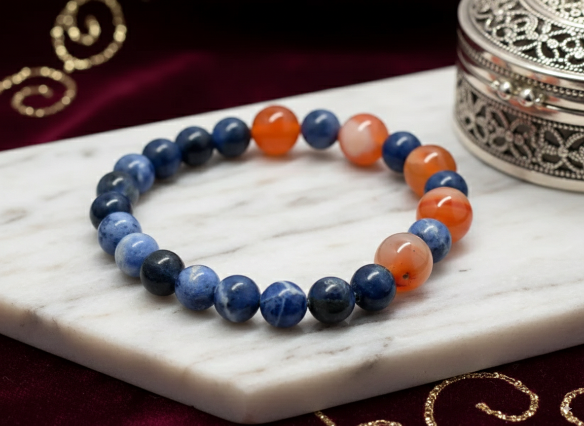 Sodalite and Carnelian Bracelet