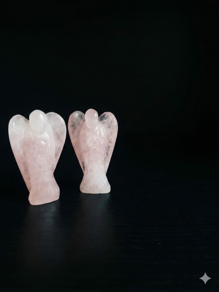 Healing Rose Quartz Angel for Self Love & Relationship Harmony 2 inches size
