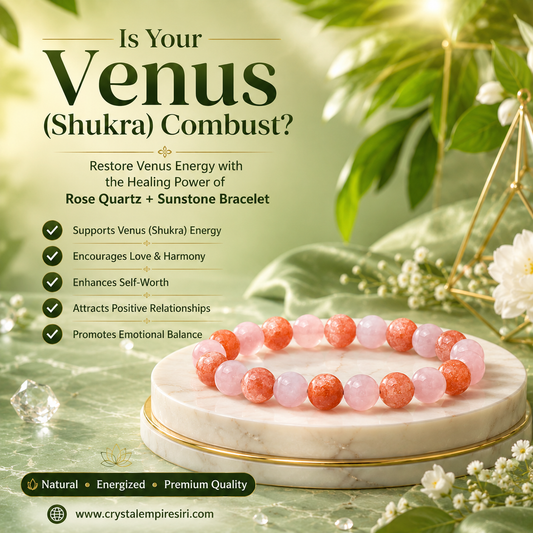 Rose Quartz+Sunstone Bracelet for Combust Venus (Shukra) Healing