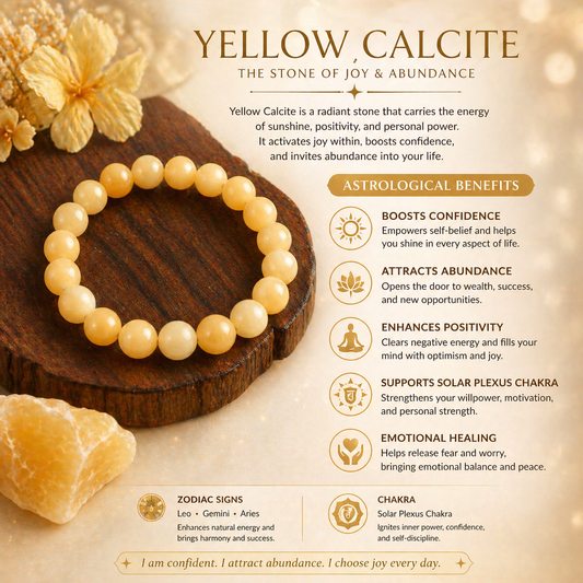Yellow Calcite Bead Bracelet