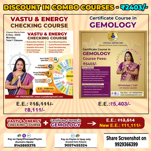 Combo Course: Vastu & Energy Checking + Certificate Course in Gemology