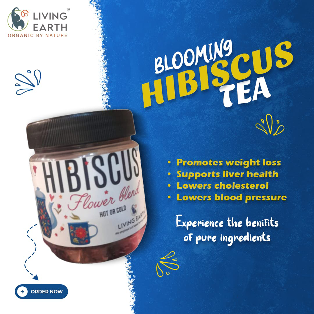 Hibiscus Flower Blend |  Hibiscus Tea | Hot or Cold | 120 Grams (Living Earth)