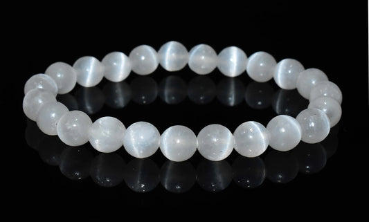 Selenite Bead Bracelet