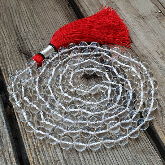 Sphatik Mala, Clear Sphatik Mala, Yoga Prayer Mala, Meditation Sphatik Mala, Natural Sphatik Mala, Clear Sphatik Beads Mala