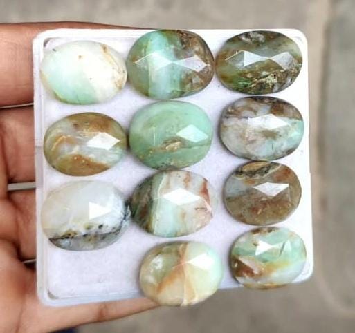 Peru Opal, Natural Peruvian Opal, Oval Rose Cut Free Forms Gemstone Lot, 108.50 Carat, Size-20x15x5.5mm To 18x14x5mm, For Jewelry Making,