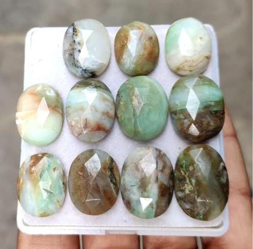 Peru Opal, Natural Peruvian Opal, Oval Rose Cut Free Forms Gemstone Lot, 108.50 Carat, Size-20x15x5.5mm To 18x14x5mm, For Jewelry Making,