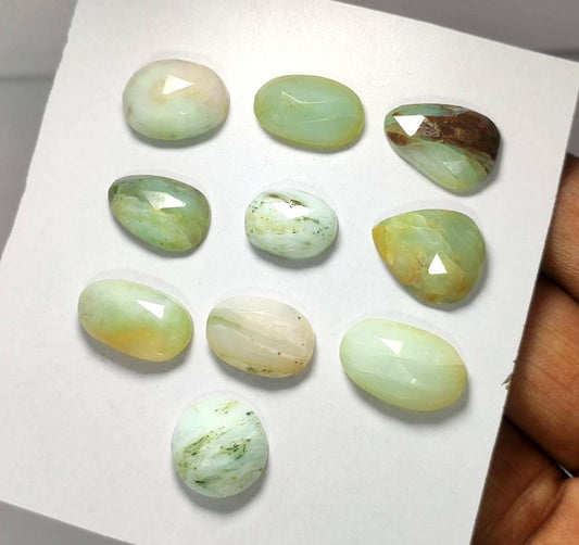 Genuine & 100% Natural Peruvian Opal, Flat Backs Rose Cut Gemstone Lot, 52.40 Carat, Size-17x10x6mm To 9x13x5.5mm, For Jewelry Making,