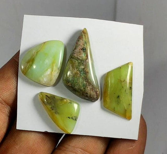 100% Natural Peruvian Opal, Flat Backs Cabochons Gemstone Lot, 43.20 Carat, Size-28x13x6mm To 18x12x4mm, For Jewelry Making, Piece-4