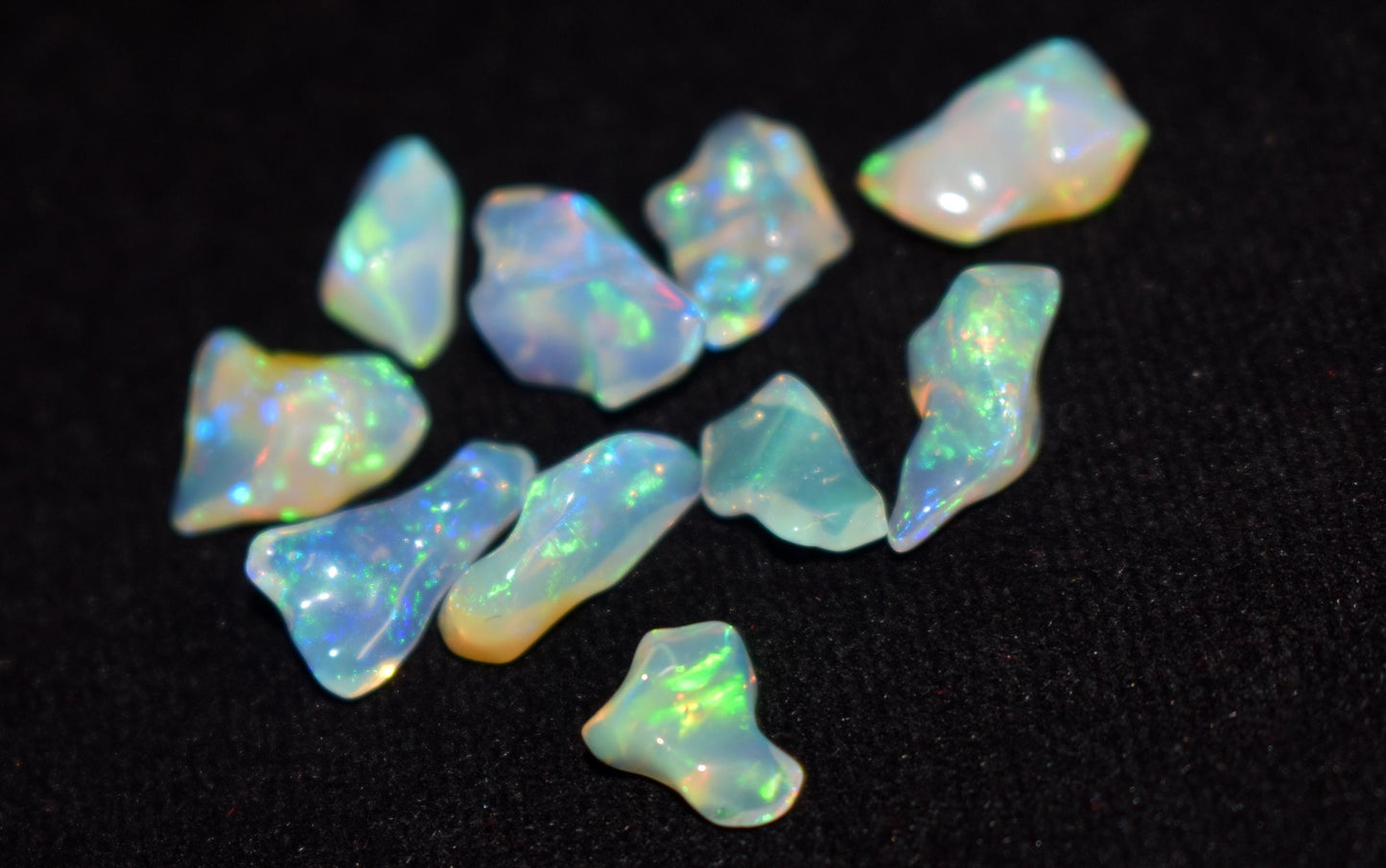 Raw Opal, 100% Natural Ethiopian Opal Rough, Welo Fire Polish Rough, 17.60 Carat, Size-9x7.5x4.5mm To 13.5x3.5x6mm, Gift For Her, Pieces-10