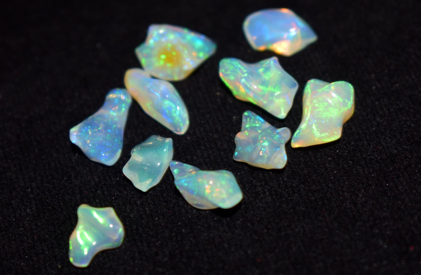 Raw Opal, 100% Natural Ethiopian Opal Rough, Welo Fire Polish Rough, 17.60 Carat, Size-9x7.5x4.5mm To 13.5x3.5x6mm, Gift For Her, Pieces-10