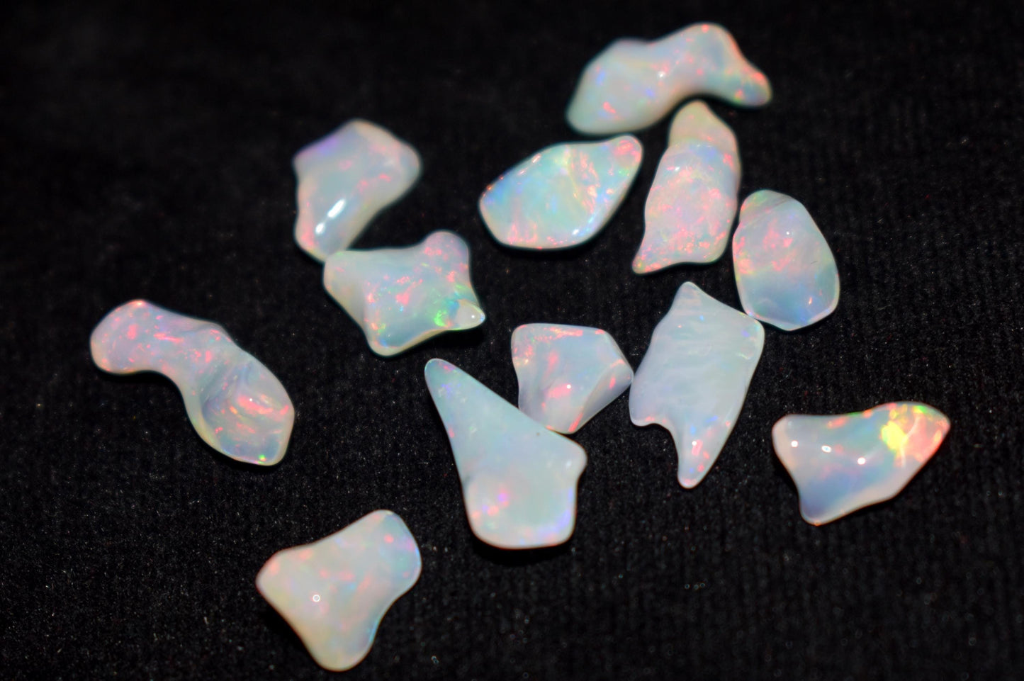 Raw Opal, 100% Natural Ethiopian Opal Rough, Welo Fire Polish Rough, 15.00 Carat, Size-7x8.5x5mm To 7x14x5mm, Gift For Her, Pieces-12