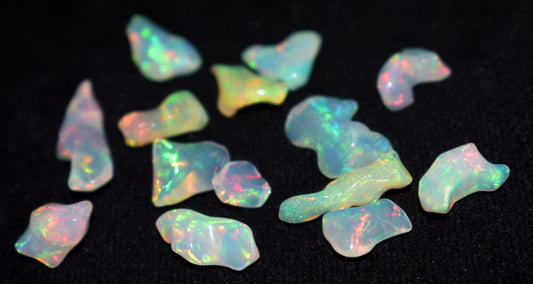 Natural Ethiopian Opal|| Welo Fire Freeform Opal Gemstone Lot|| Opal Polish Rough Stone|| 19.40 Ct|| Size-6.5x7.5x3.5mm - 9.5x15x5mm||