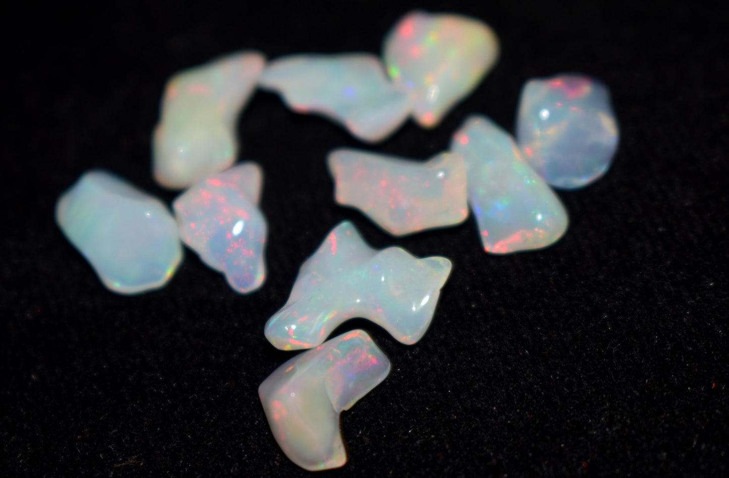 Opal|| Natural Ethiopian Opal|| Welo Fire Freeform Opal Gemstone Lot|| Opal Polish Rough Stone|| 12.70Ct|| Size-7x10.5x5mm To 7x13x5mm||