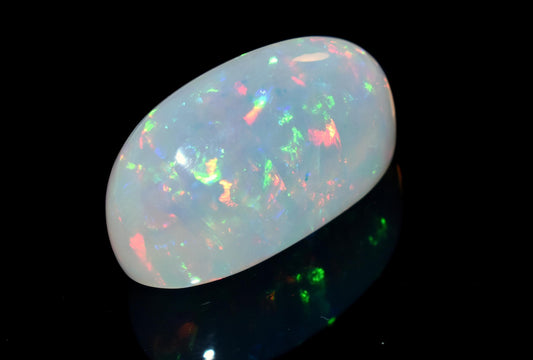 100% Natural Ethiopian Opal, Oval Welo Fire Cabochon Loose Gemstone, 27.30 Carat, Size-12x26x13mm, Multi Fire Opal, For Jewelry Making,