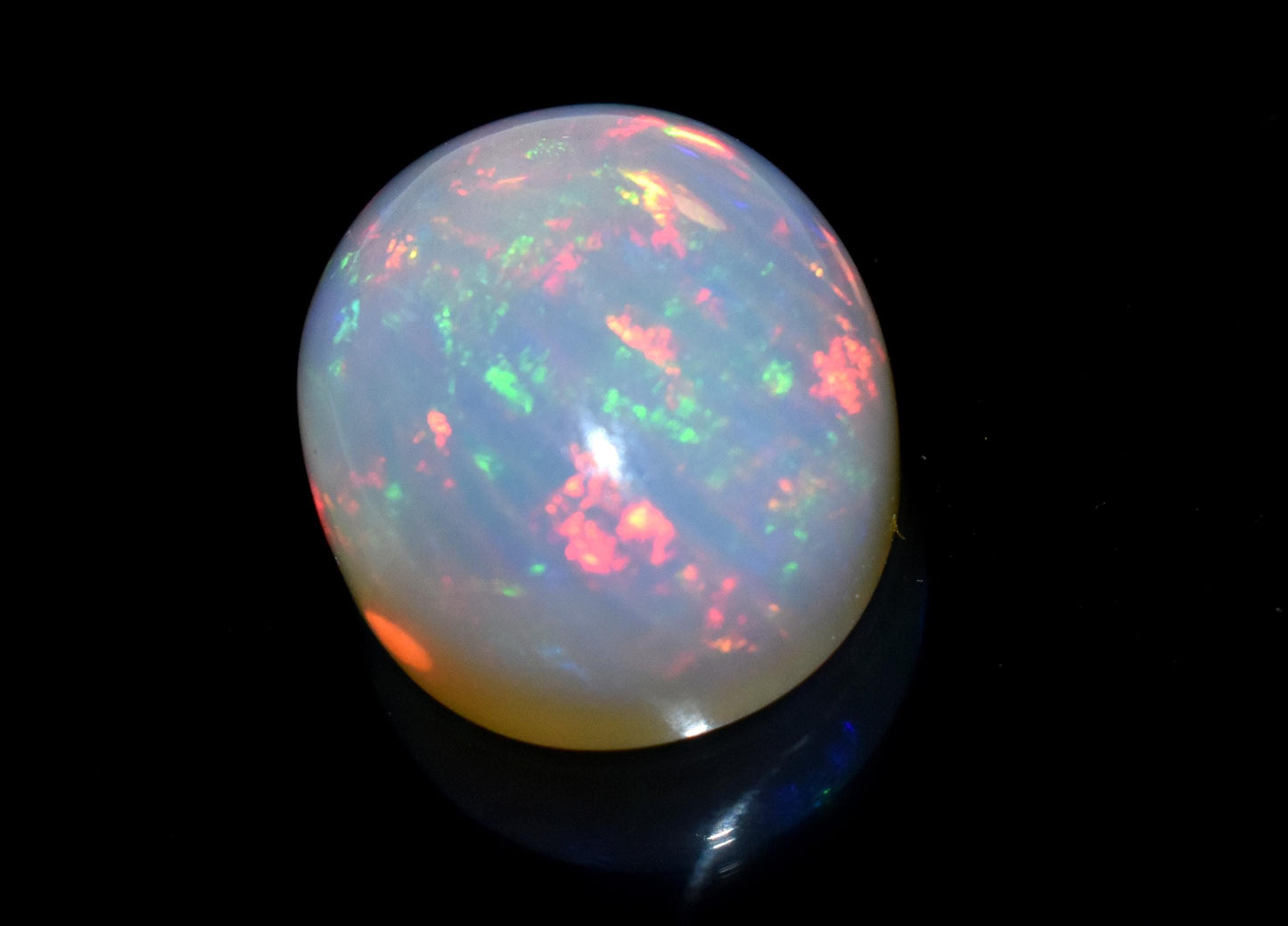 Opal, 100% Natural Ethiopian Opal, Oval Welo Fire Cabochon Loose Gemstone, 19.80 Carat, Size-16x19.5x10mm, Multi Fire Opal, For Jewelry