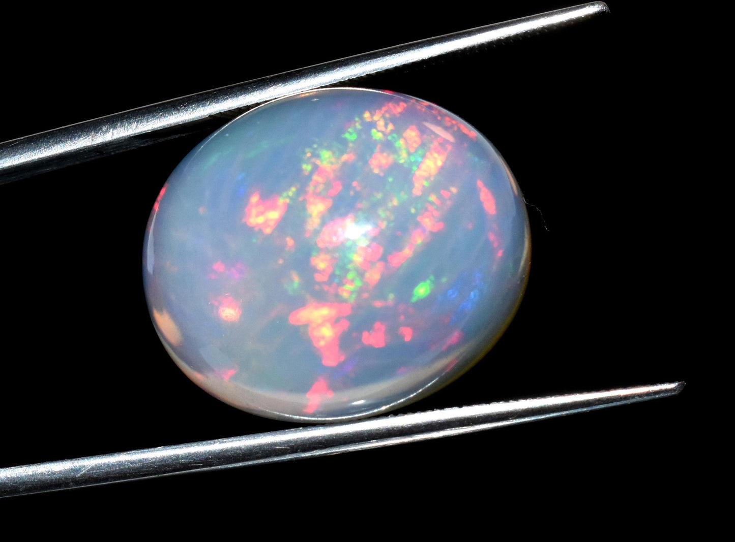 Opal, 100% Natural Ethiopian Opal, Oval Welo Fire Cabochon Loose Gemstone, 19.80 Carat, Size-16x19.5x10mm, Multi Fire Opal, For Jewelry