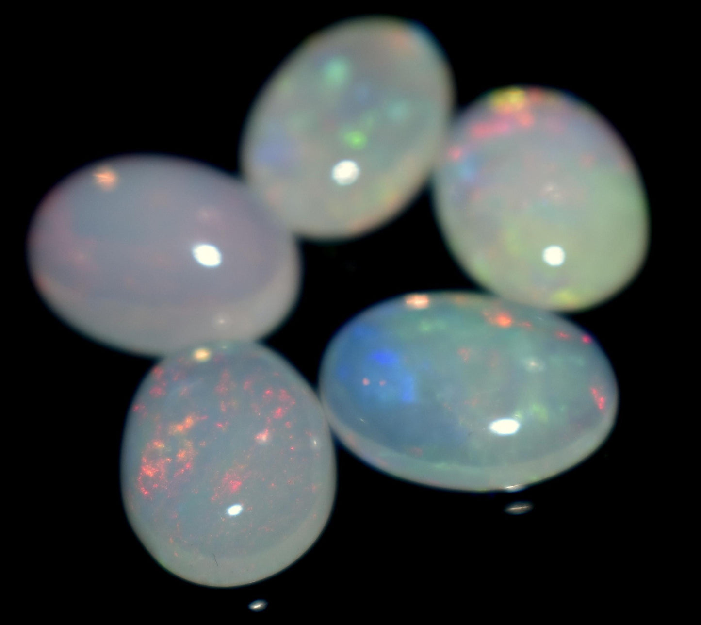 100% Natural Ethiopian Opal, Oval Welo Fire Cabochon Gemstone Lot, 10.90 Carat, Size-11.5x8.5x4.5mm To 12x9x3.5mm, For Jewelry Making,