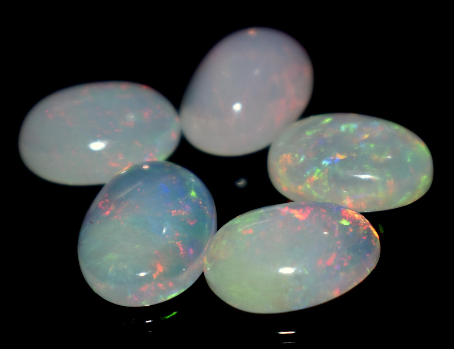 100% Natural Ethiopian Opal, Oval Welo Fire Cabochon Gemstone Lot, 10.90 Carat, Size-11.5x8.5x4.5mm To 12x9x3.5mm, For Jewelry Making,