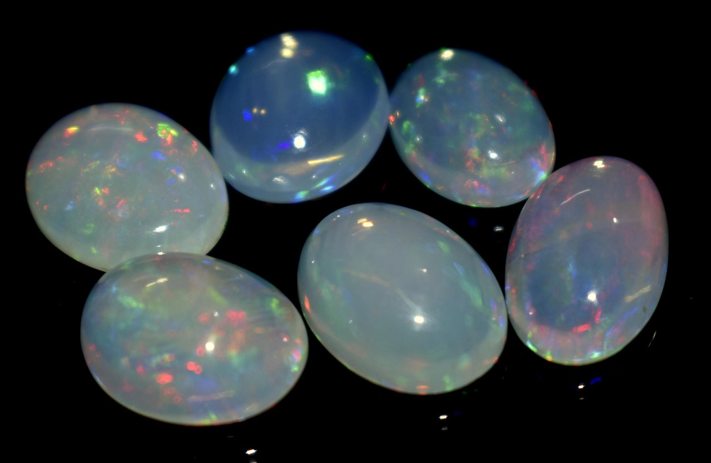 Genuine & Natural Ethiopian Opal, Oval Welo Fire Cabochon Gemstone Lot, 17.70 Ct, Size-13.5x8.5x5mm To 11.5x8.5x4mm, Opal Jewelry Making,