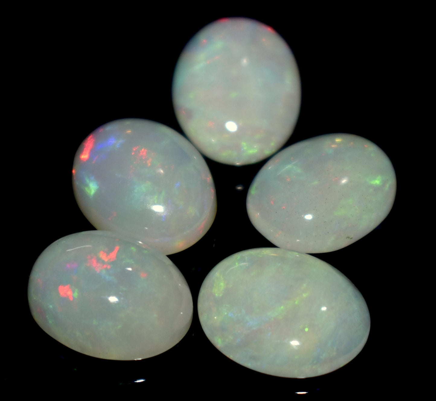 100% Natural Ethiopian Opal, Oval Welo Fire Cabochon Gemstone Lot, 14.70 Ct, Size-13x10x5mm To 12x9.5x4mm, Opal For Jewelry Making,