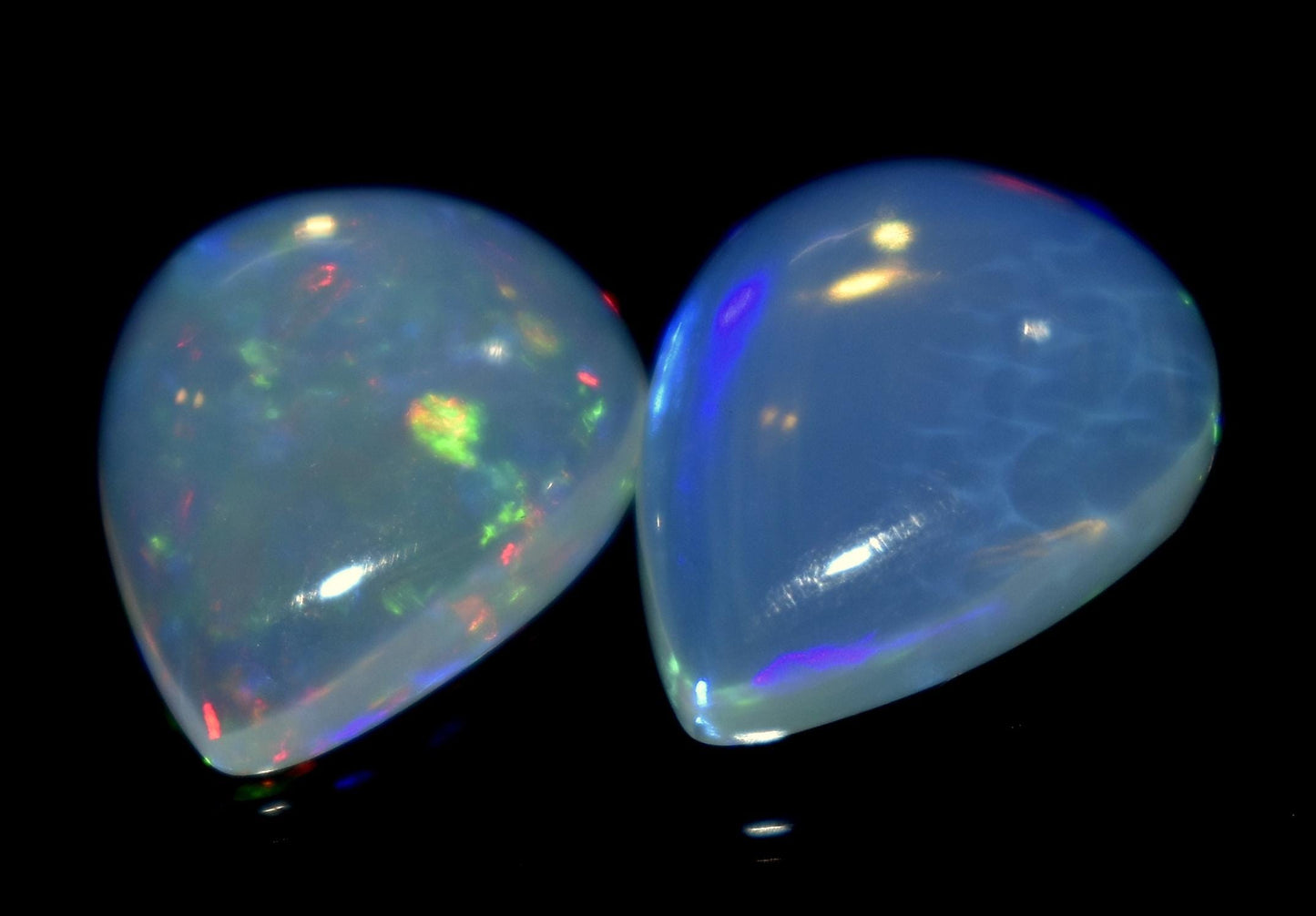 Opal, 100% Natural Ethiopian Opal, Pear Welo Fire Cabochon Gemstone Lot, 6.50 Ct, Size-14x11x5mm To 13.5x11x4.5mm, Opal For Jewelry Making,