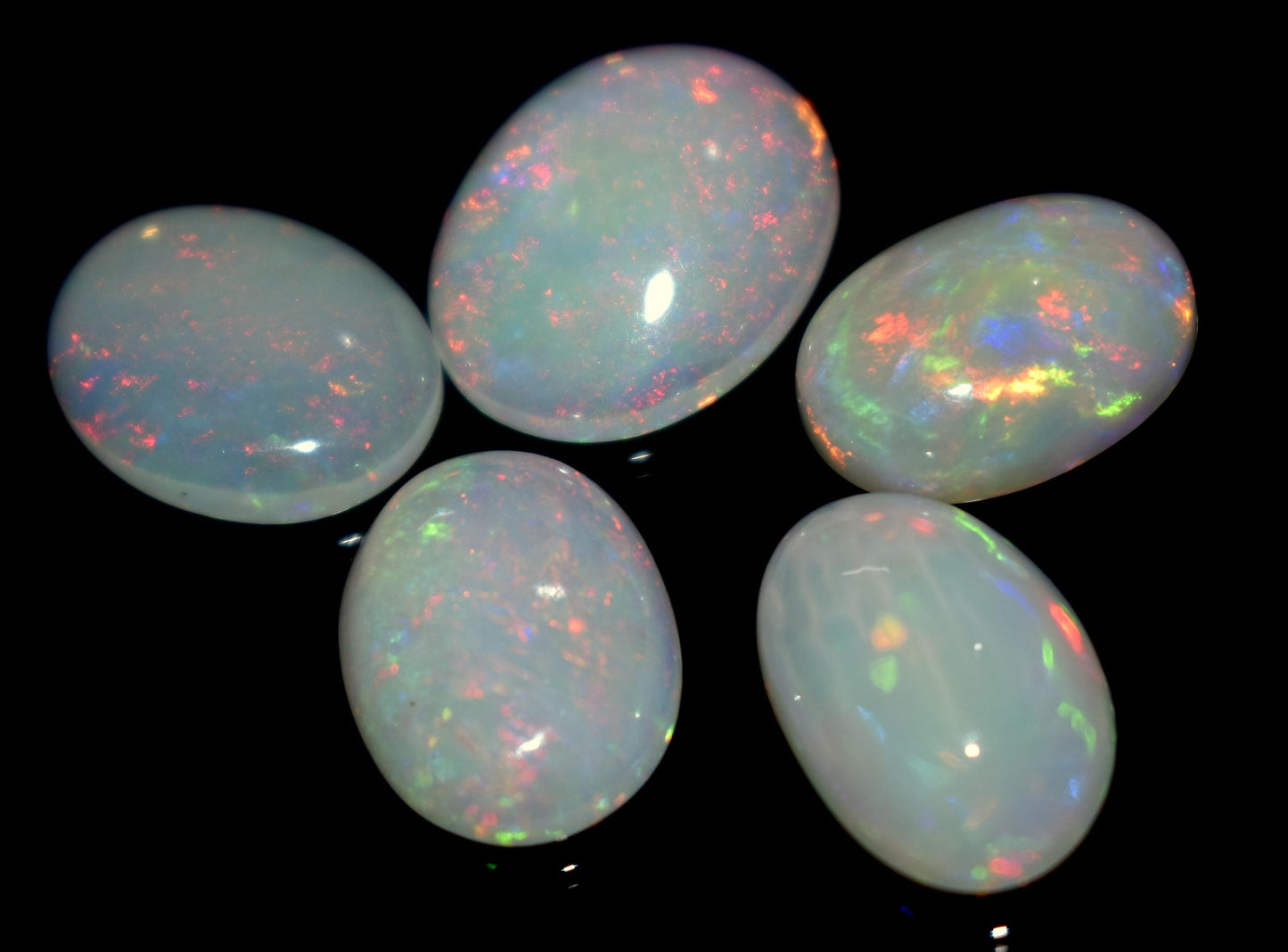 Opal, 100% Natural Ethiopian Opal, Oval Welo Fire Cabochon Gemstone Lot, 15.50 Ct, Size-15x12x4mm To 13x9.5x4.5mm, Opal For Jewelry Making,