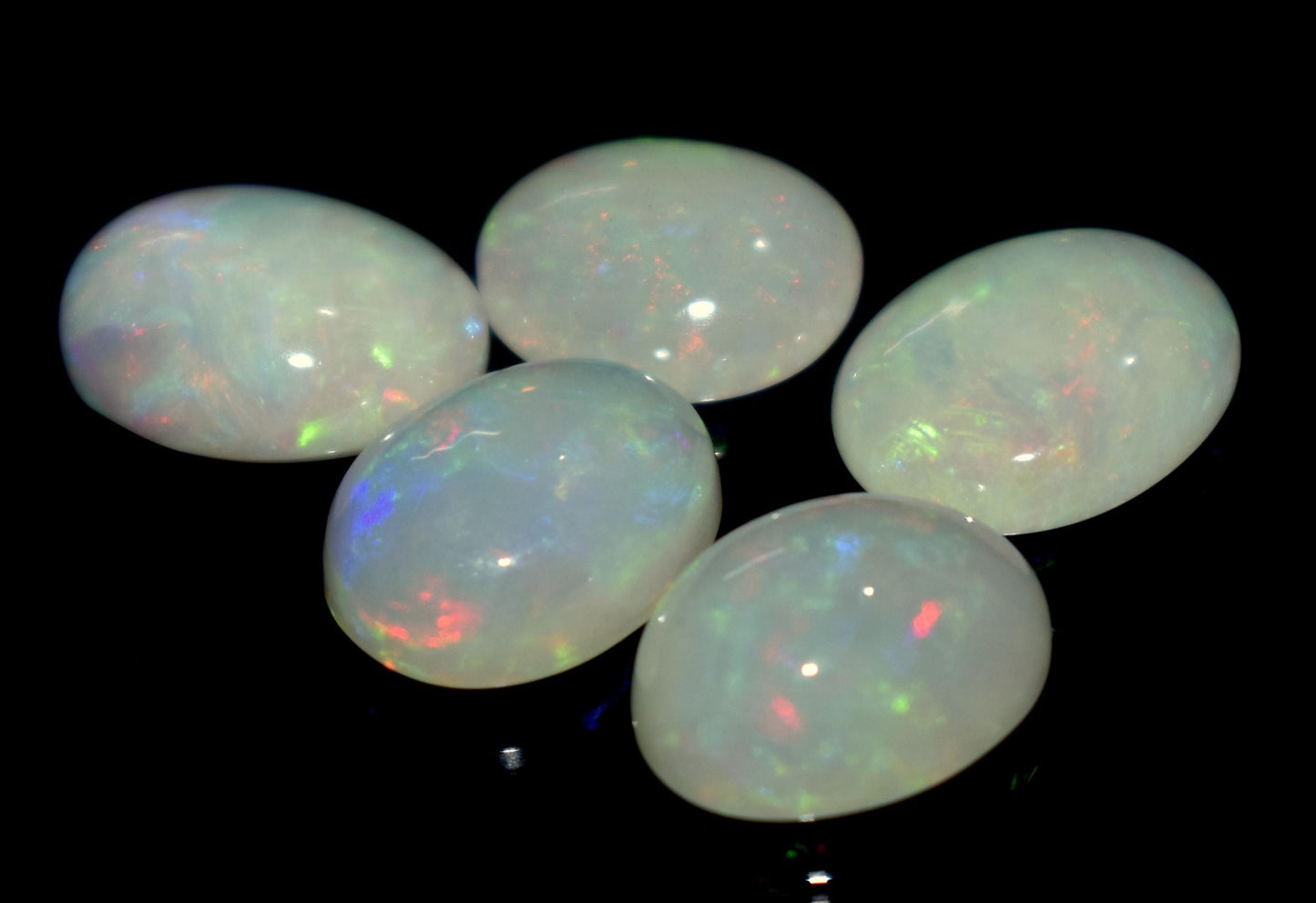 Opal, 100% Natural Ethiopian Opal, Oval Welo Fire Cabochon Gemstone Lot, 15.50 Ct, Size-15x12x4mm To 13x9.5x4.5mm, Opal For Jewelry Making,