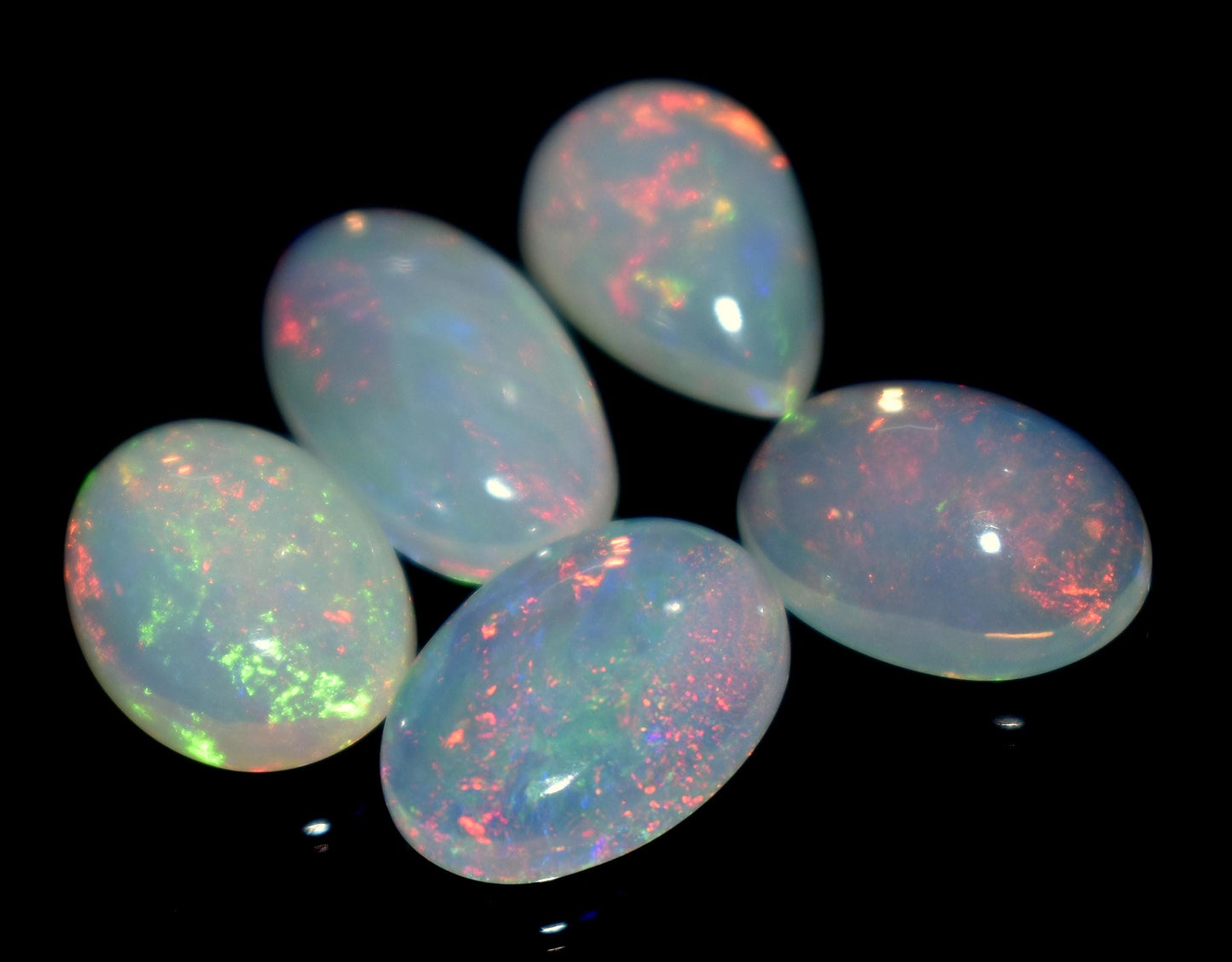 100% Natural Ethiopian Opal, Mix Shape Welo Fire Cabochon Gemstone Lot, 13.45 Ct, Size-14.5x8.5x4mm To 12.5x8.5x5mm, Opal For Jewelry Making