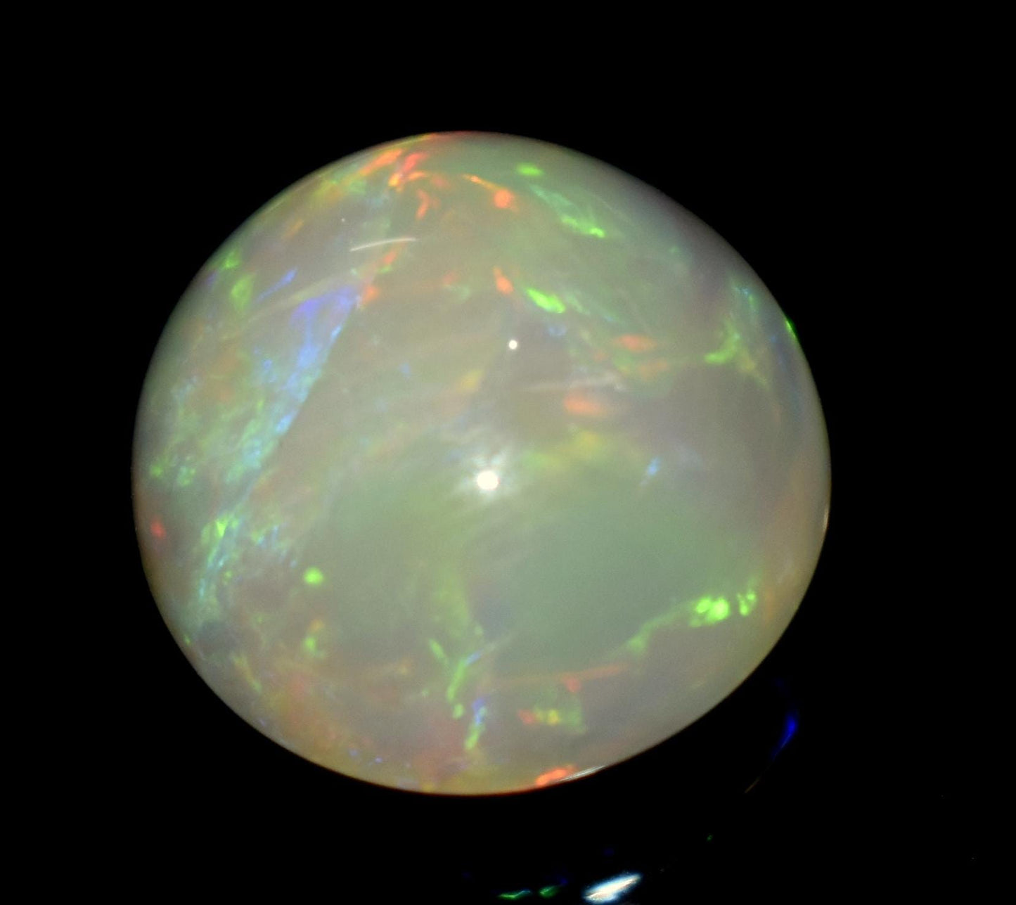 Opal, 100% Natural Ethiopian Opal, Round Welo Fire Cabochon Loose Gemstone, 7.20 Carat, Size-14x14x7.5mm, For Jewelry Making,