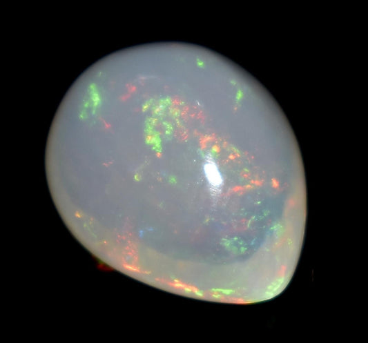 Opal, 100% Natural Ethiopian Opal, Pear Welo Fire Cabochon Loose Gemstone, 6.40 Carat, Size-16.5x12x8mm, For Jewelry Making,