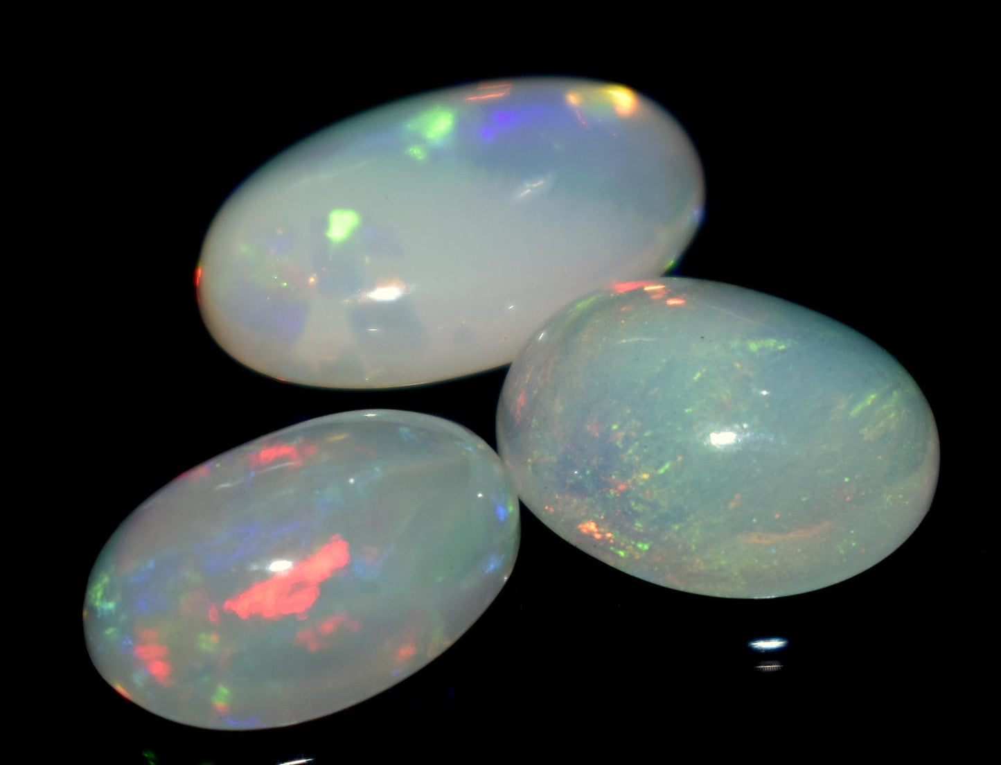 Opal, 100% Natural Ethiopian Opal, Oval Welo Fire Cabochon Gemstone Lot, 8.00 Ct, Size-15x9.5x3.5mm To 12X9.5X5mm, Opal For Jewelry Making,