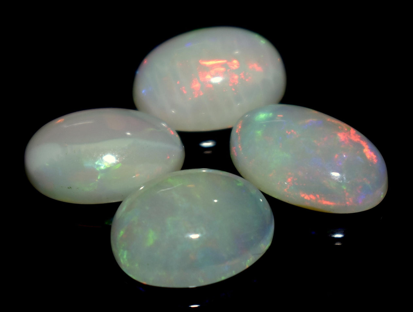 Opal, 100% Natural Ethiopian Opal, Oval Welo Fire Cabochon Gemstone Lot, 10.65 Carat, Size-13x8x4.5mm To 12.5x9x5mm, For Jewelry Making