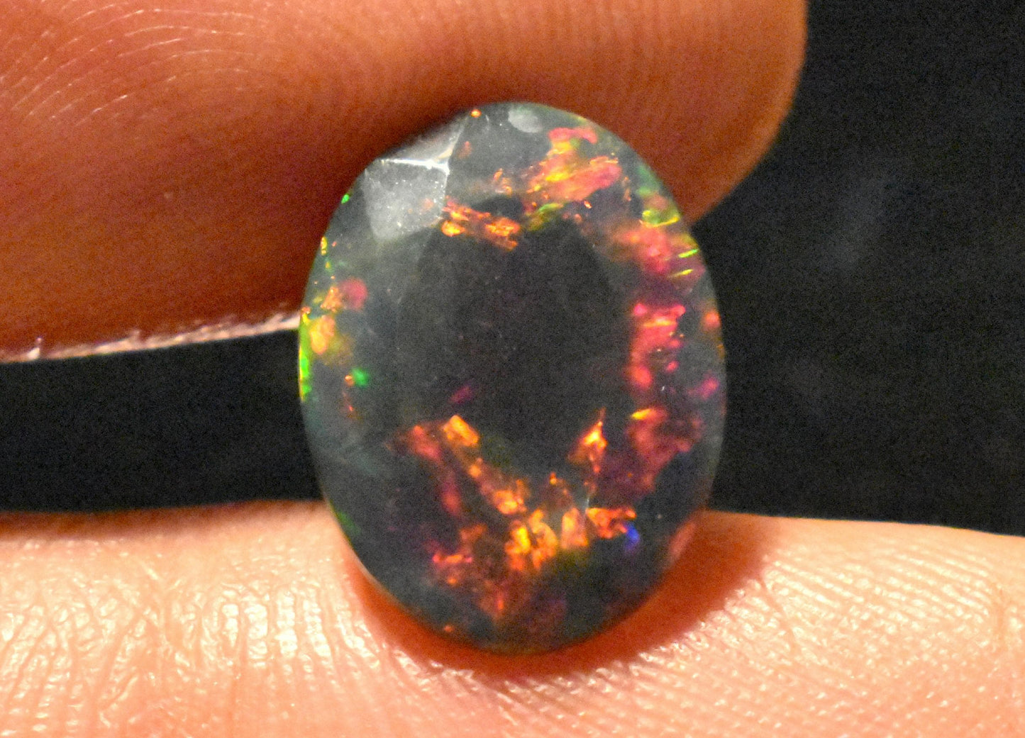 Opal, Natural Black Ethiopian Opal, Oval Faceted Loose Gemstone, 2.80 Carat, Size-14x10.5x4.5mm, For Jewelry Making, Gift For Her,