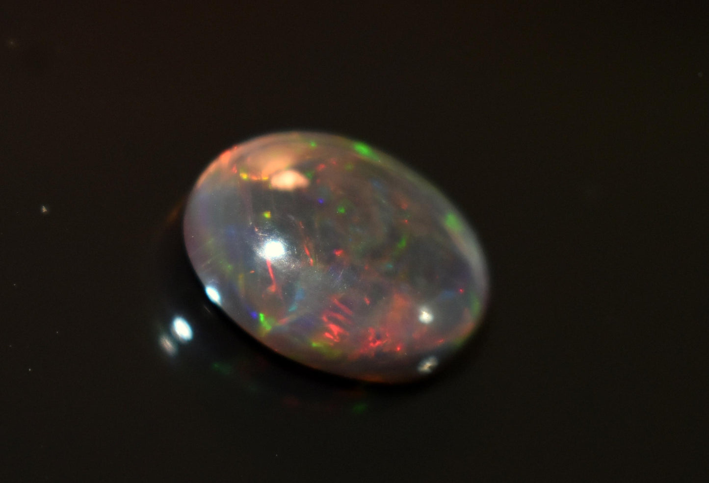 Natural Black Ethiopian Opal, Welo Fire Oval Smooth Cabochon Loose Gemstone, 5.10 Crt, Size-11.5x15x5.5mm, For Jewelry Making, Gift For Her