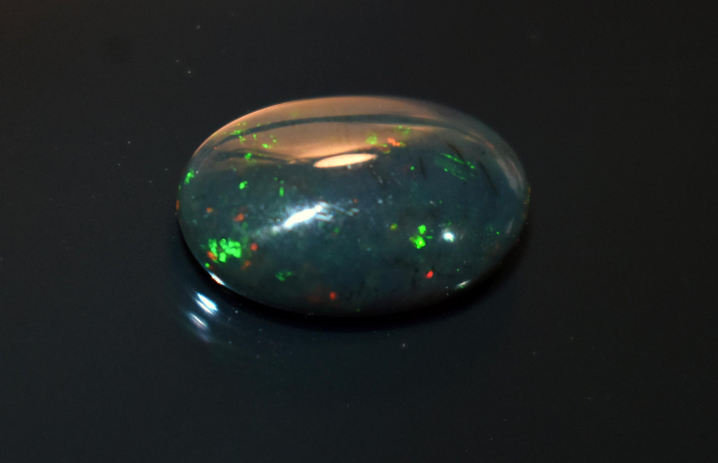 Opal, Natural Black Ethiopian Opal, Welo Fire Oval Smooth Cabochon Loose Gemstone, 3.25 Ct, Size-10x15x4.5mm, For Jewelry Making,