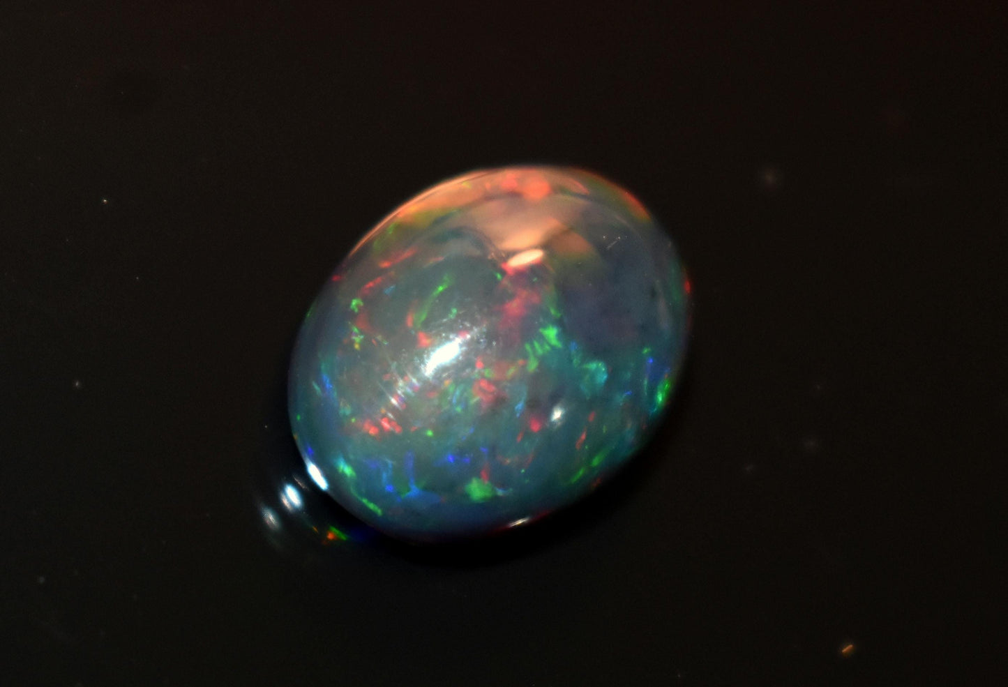 Opal, Natural Black Ethiopian Opal, Welo Fire Oval Smooth Cabochon Loose Gemstone, 3.20 Ct, Size-10x13.5x5.5mm, For Jewelry Making,