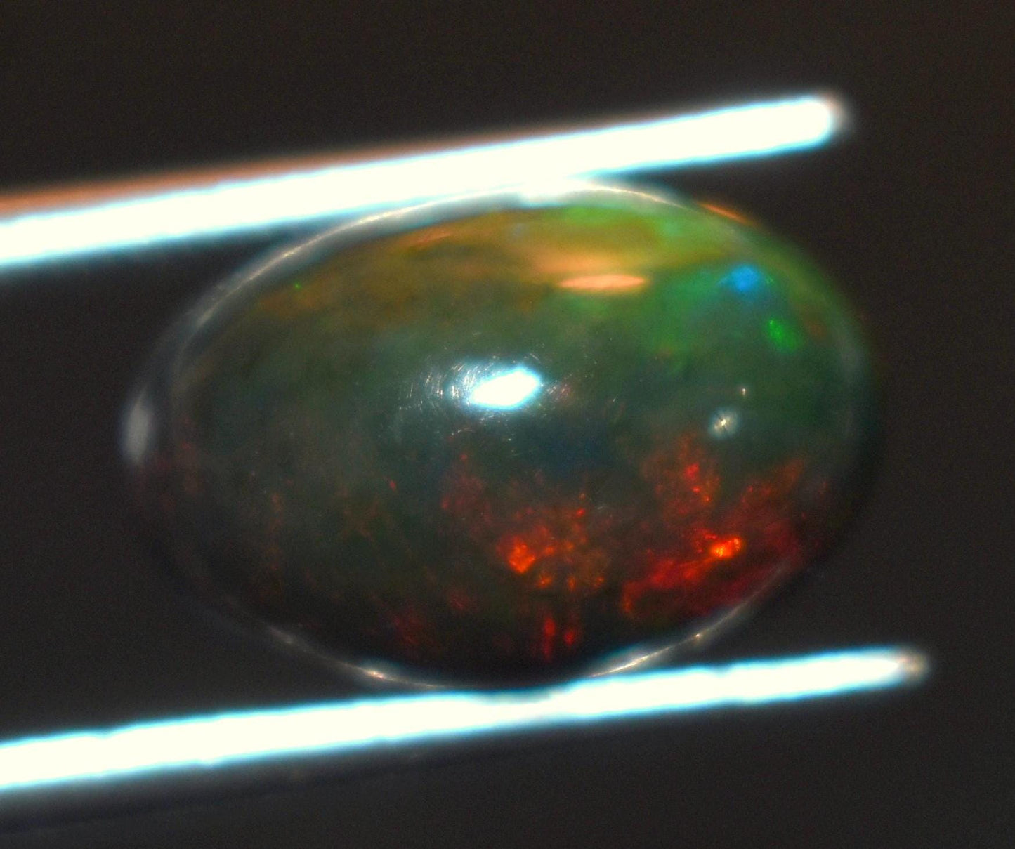 Opal, Natural Black Ethiopian Opal, Welo Fire Oval Smooth Cabochon Loose Gemstone, 3.85 Ct, Size-8x12.5x7mm, For Jewelry Making,