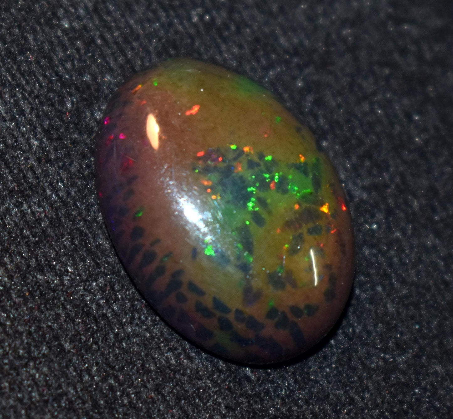 Opal, Natural Black Ethiopian Opal, Oval Welo Fire Cabochon Loose Gemstone, 15.20 Carat, Size-18x25x7.5mm, For Jewelry Making,