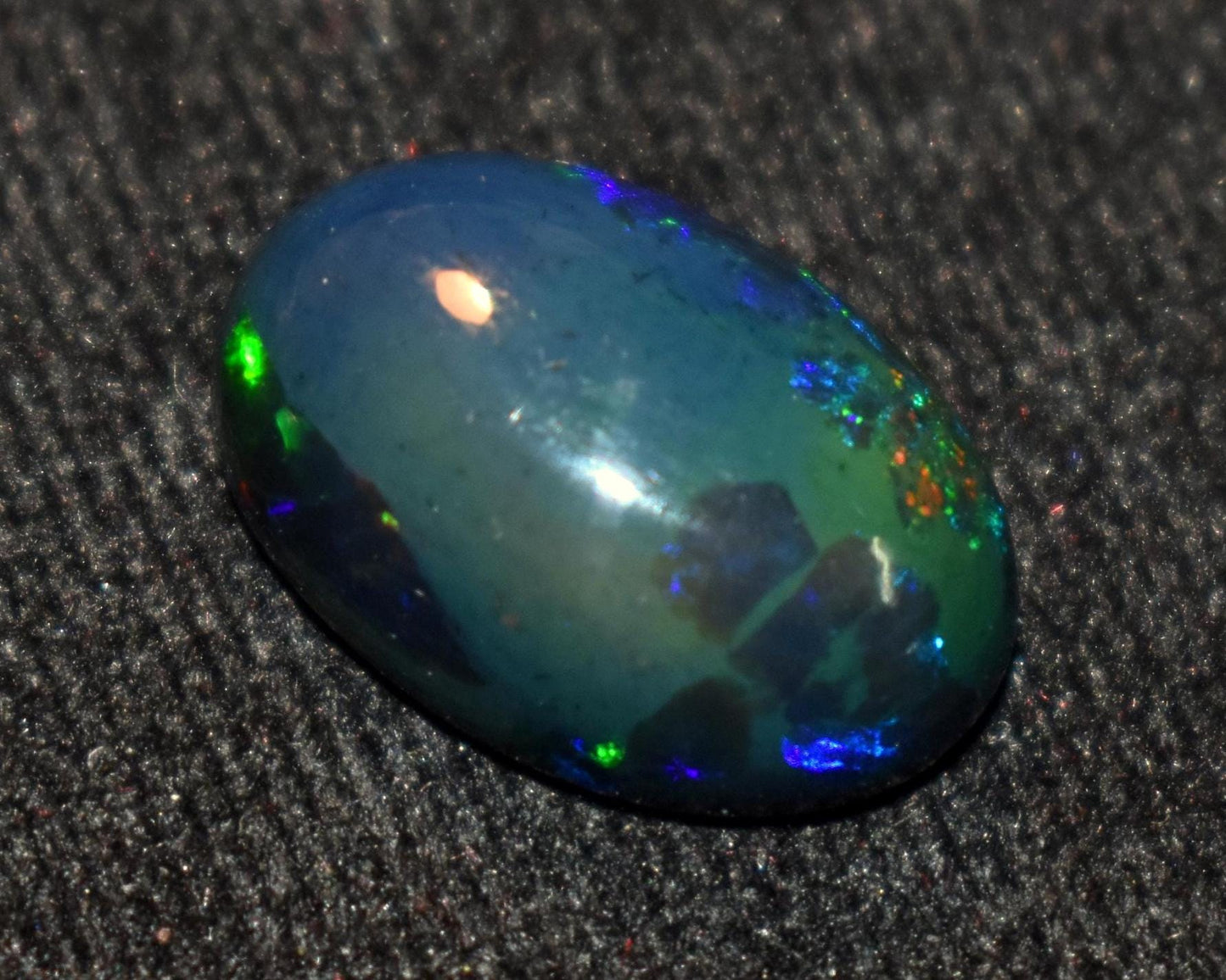 Opal, Natural Black Ethiopian Opal, Oval Welo Fire Cabochon Loose Gemstone, 7.90 Carat, Size-12.5x18.5x7mm, For Jewelry Making,