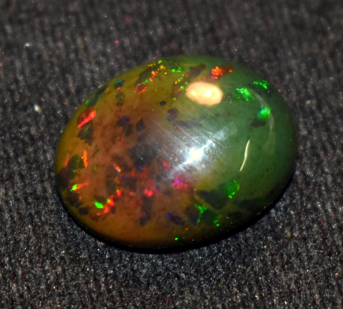 Opal, Natural Black Ethiopian Opal, Oval Welo Fire Cabochon Loose Gemstone, 13.00 Carat, Size-16.5x20.5x8mm, For Jewelry Making,