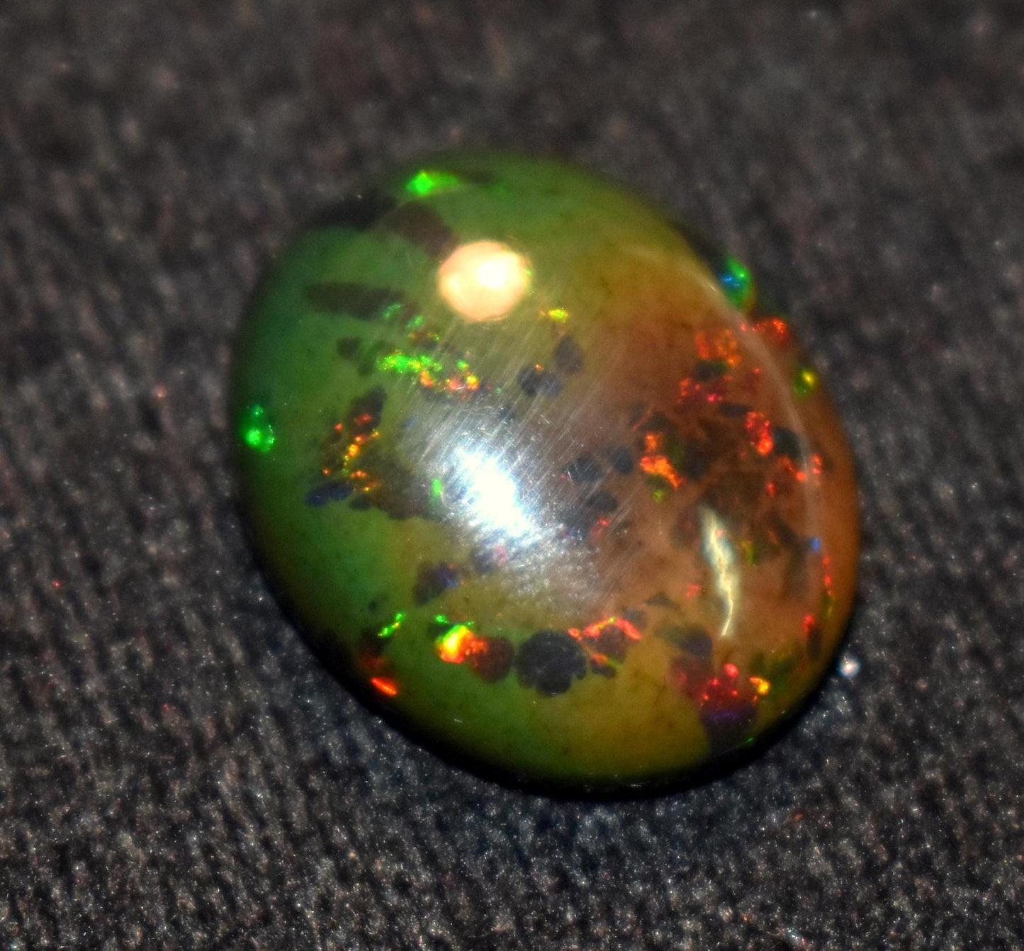 Opal, Natural Black Ethiopian Opal, Oval Welo Fire Cabochon Loose Gemstone, 13.00 Carat, Size-16.5x20.5x8mm, For Jewelry Making,