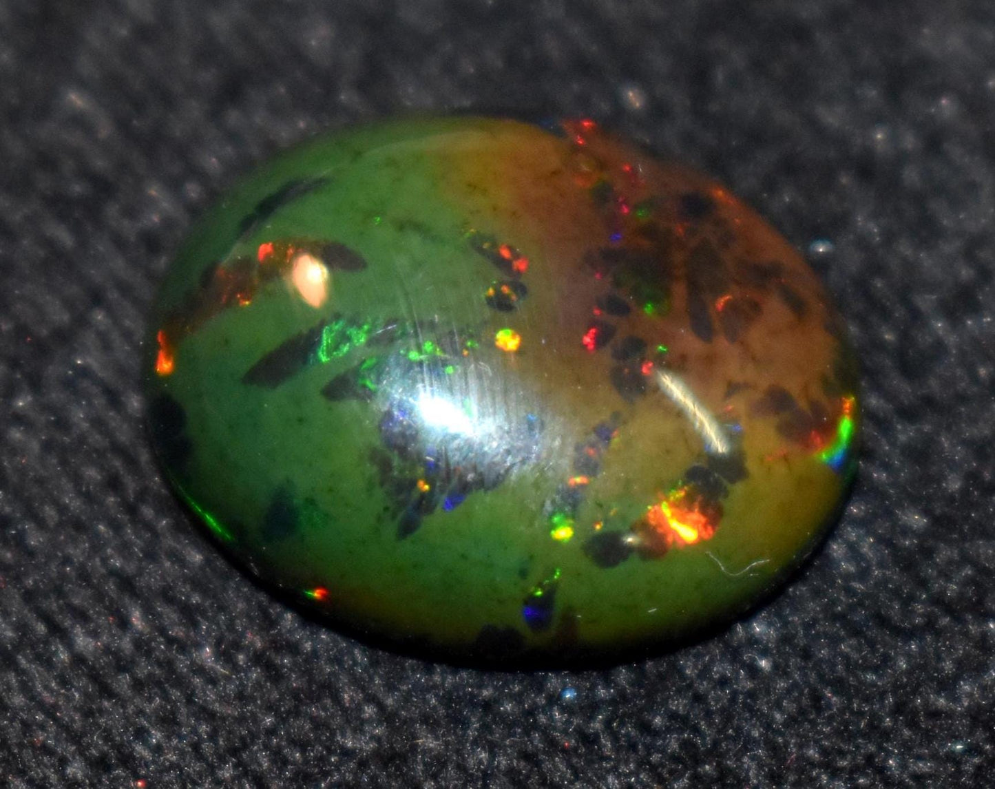 Opal, Natural Black Ethiopian Opal, Oval Welo Fire Cabochon Loose Gemstone, 13.00 Carat, Size-16.5x20.5x8mm, For Jewelry Making,