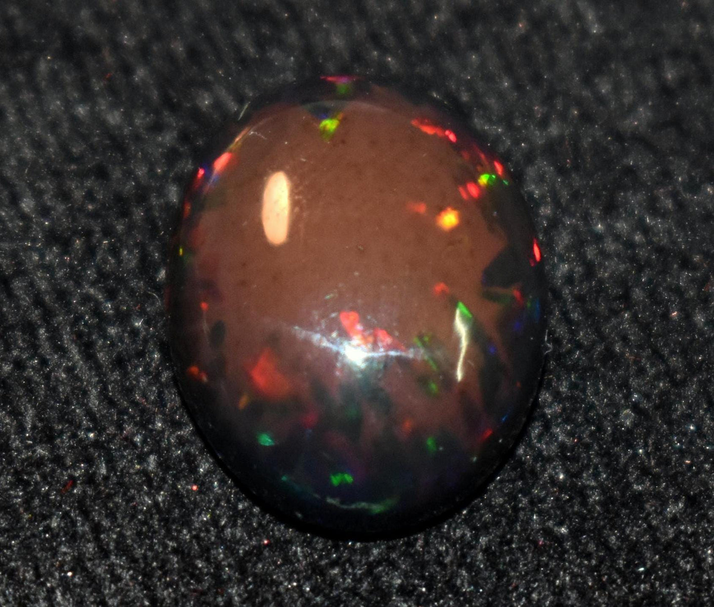 Opal, Natural Black Ethiopian Opal, Oval Welo Fire Cabochon Loose Gemstone, 7.40 Carat, Size-13.5x17x7mm, For Jewelry Making,